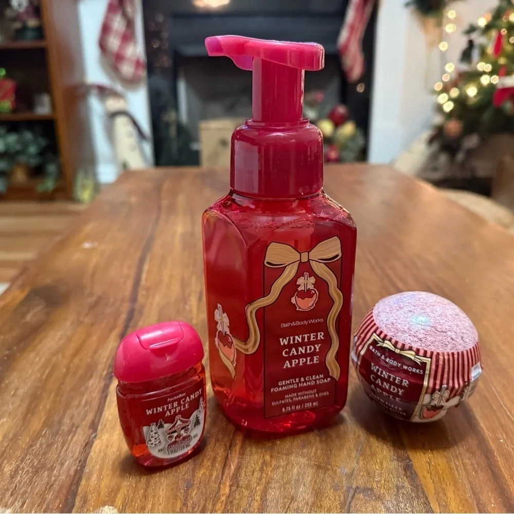 New Bundle of 4 Bath & Body Works Winter Candy Apple Items